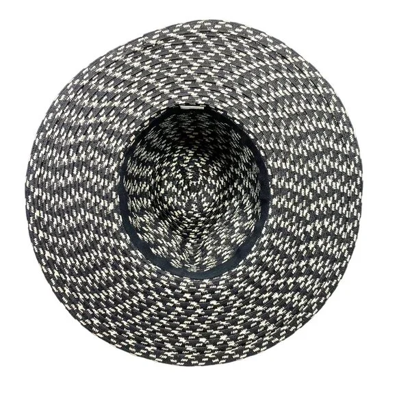 Black & White Straw Feather Fedora - Picture 12 of 13